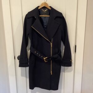 J.Crew Wool Coat Women's Size 8 Navy LIKE NEW Italian Melton